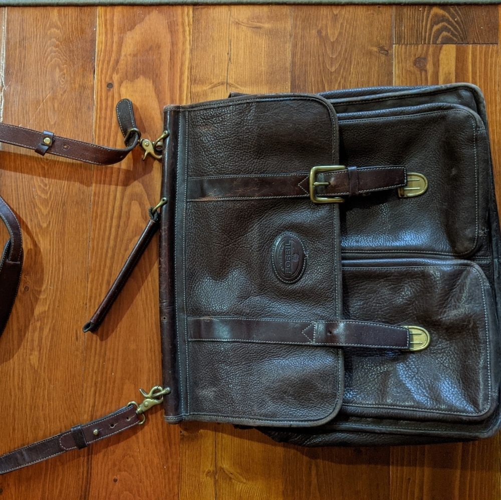 Fossil Leather messenger briefcase